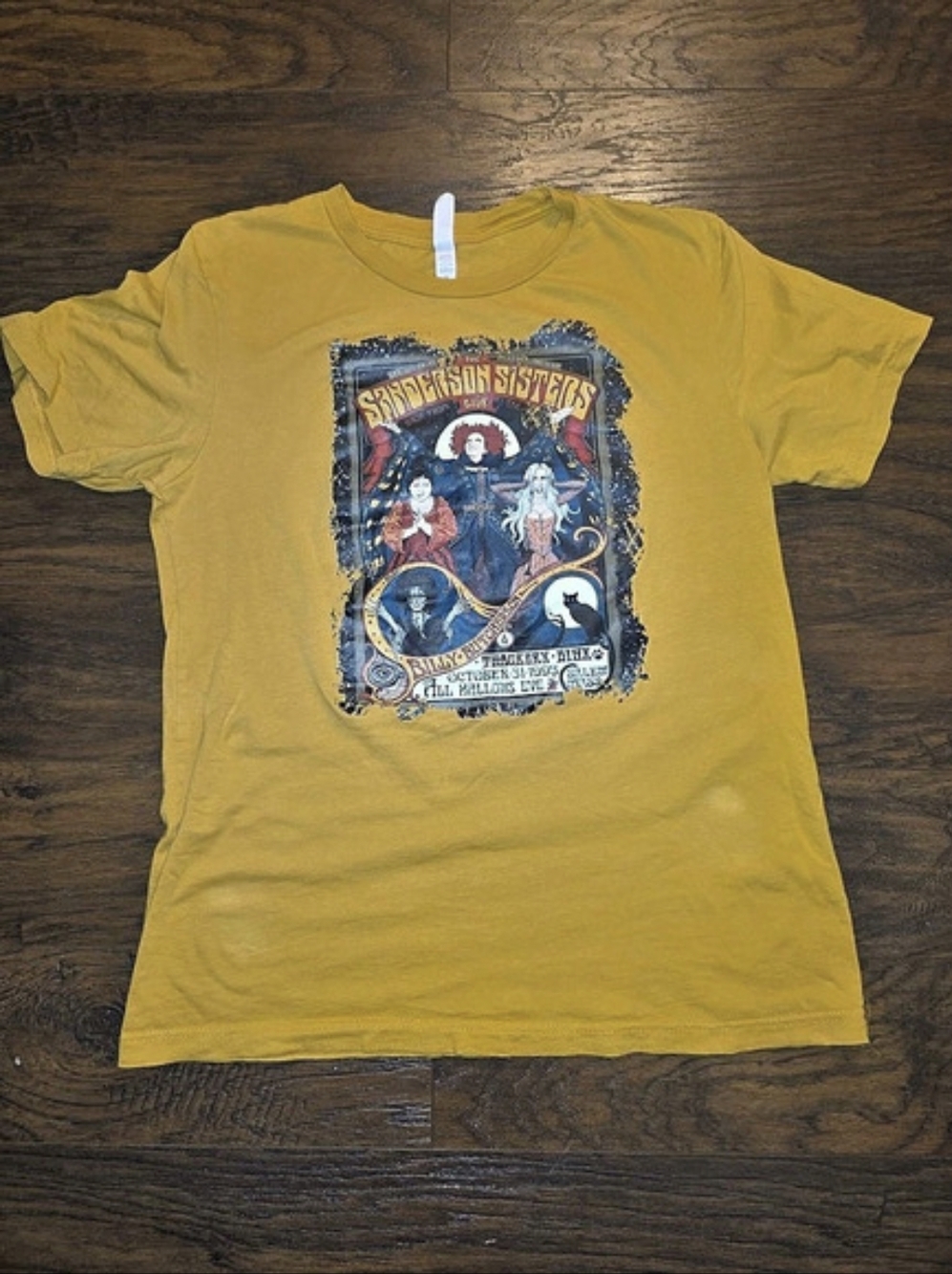 Canvas Graphic Sanderson Sister's Short Sleeve Tee in Mustard Yellow